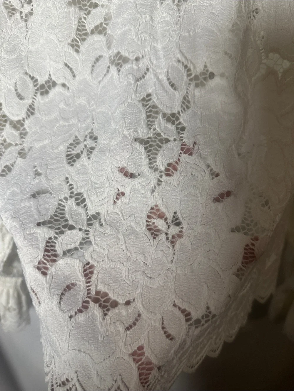 Free people Delicate White Lace Long-Sleeve Women's Top